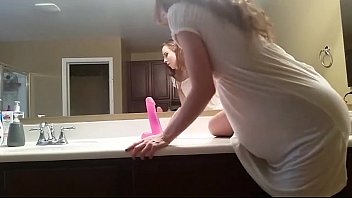 hot teen from EasySexy.net rides dildo in front of mirror